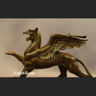 Gryf rzeźba prawdziwy brąz duża figura 