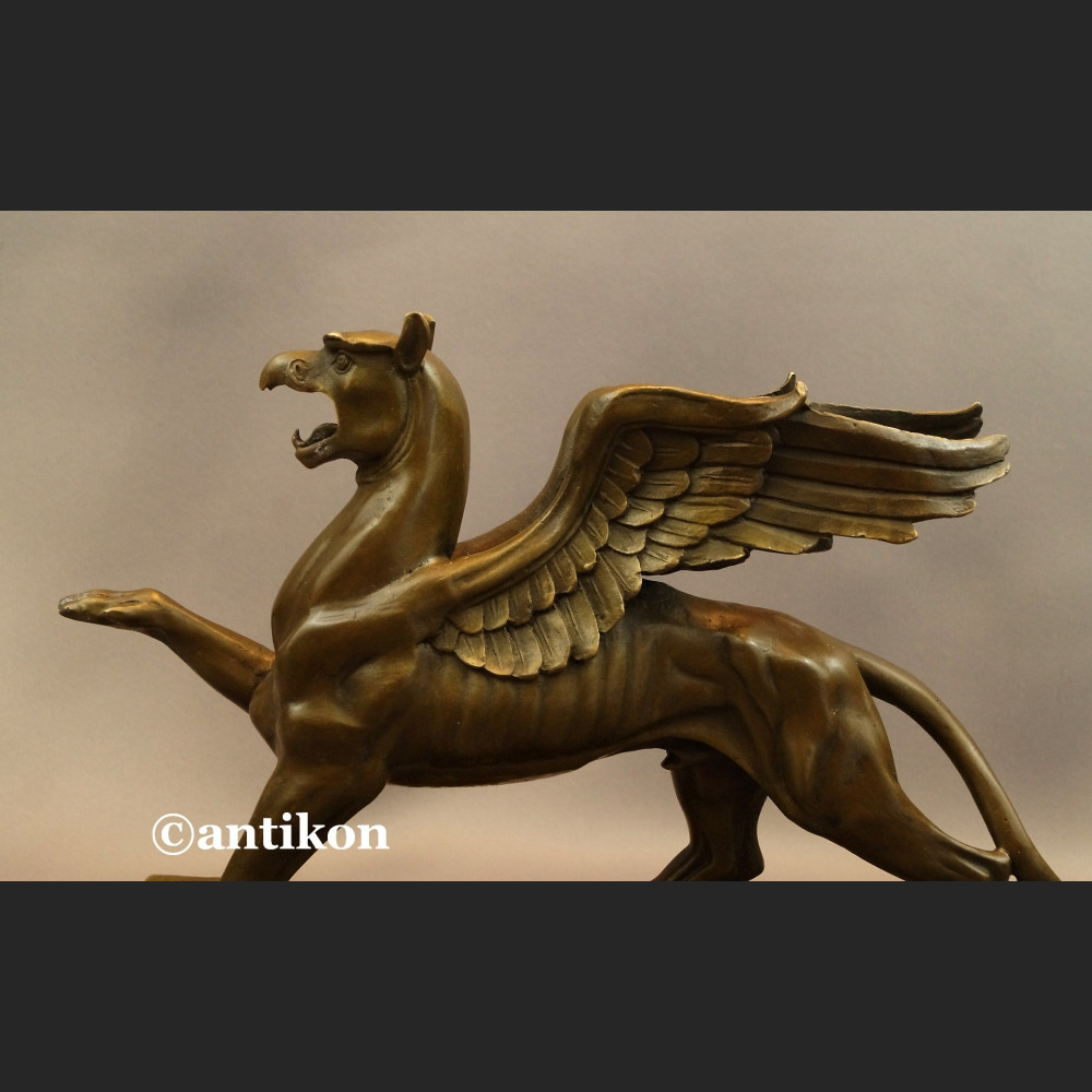 Gryf rzeźba prawdziwy brąz duża figura 