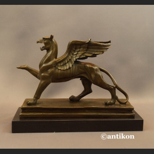 Gryf rzeźba prawdziwy brąz duża figura 