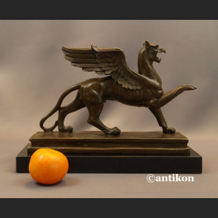 Gryf rzeźba prawdziwy brąz duża figura 