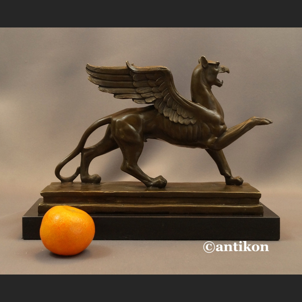 Gryf rzeźba prawdziwy brąz duża figura 