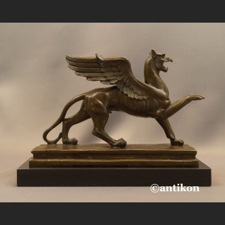 Gryf rzeźba prawdziwy brąz duża figura 