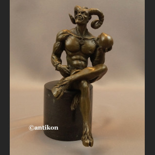 Figurka diabeł z brązu