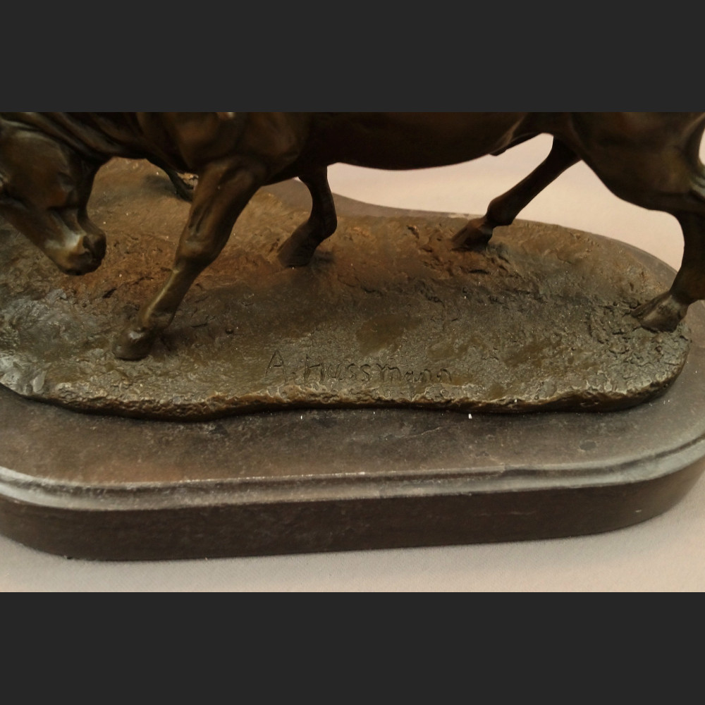 Torreador z bykiem rzeźba z brązu 