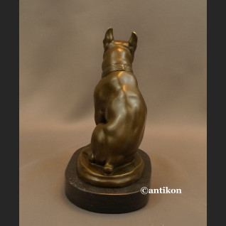 Figurka z brązu pies buldog francuski piękny