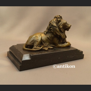 Lew rzeźba z brązu art deco czuwający 