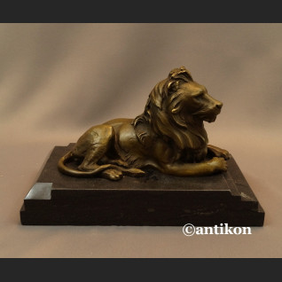 Lew rzeźba z brązu art deco czuwający 