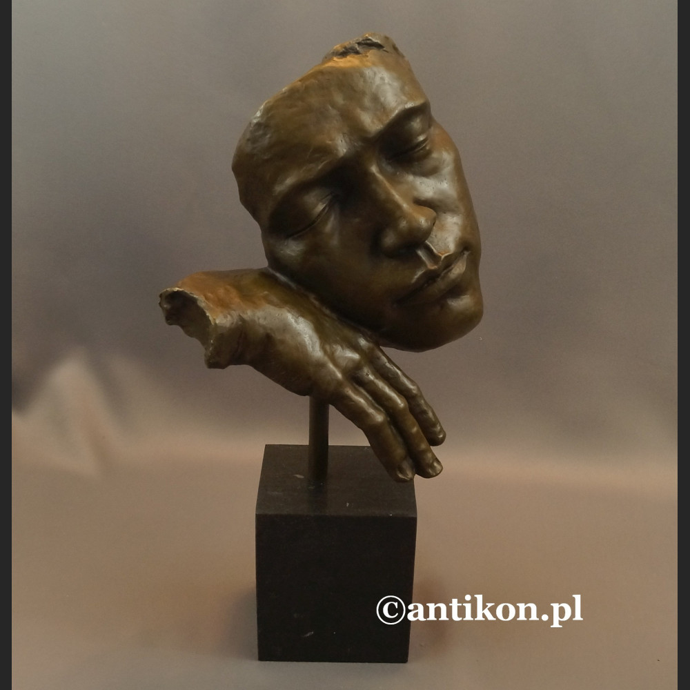 Salvador Dali rzeźba z brązu zaduma maska 