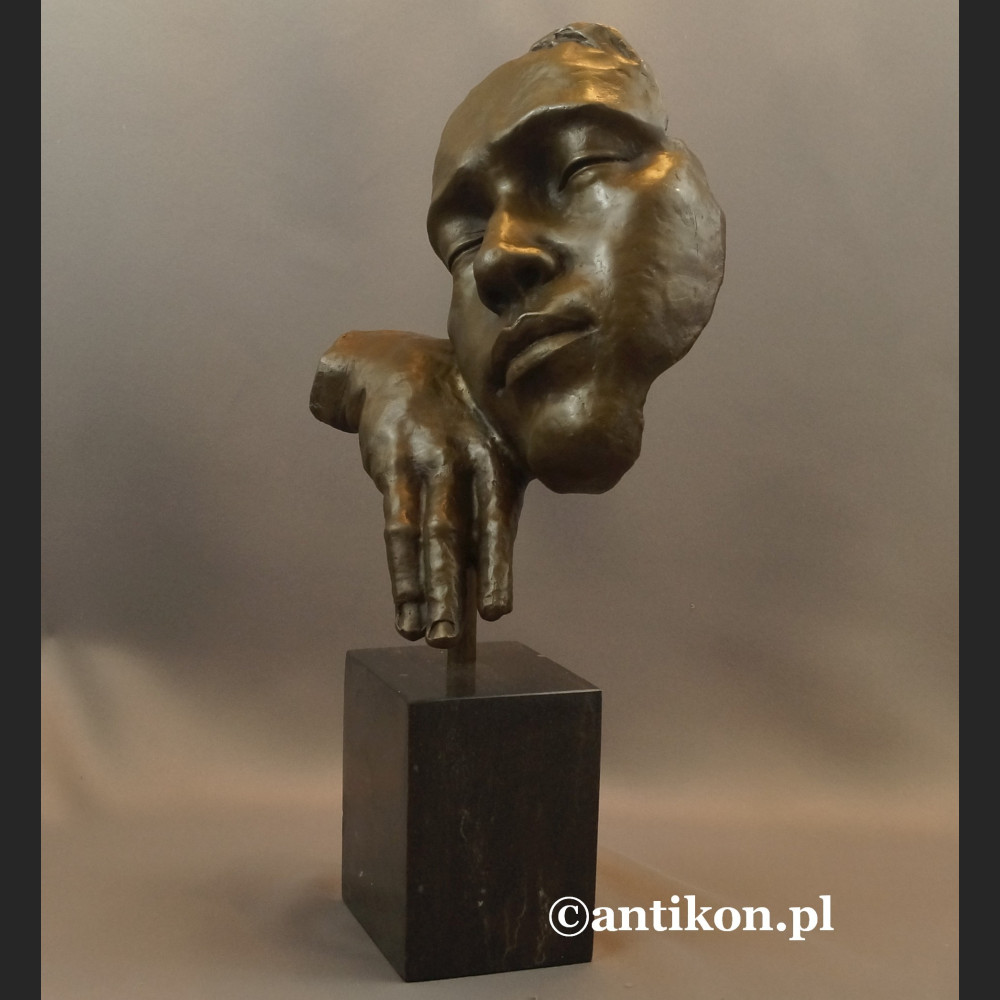 Salvador Dali rzeźba z brązu zaduma maska  Salvador Dali rzeźba z brązu zaduma maska