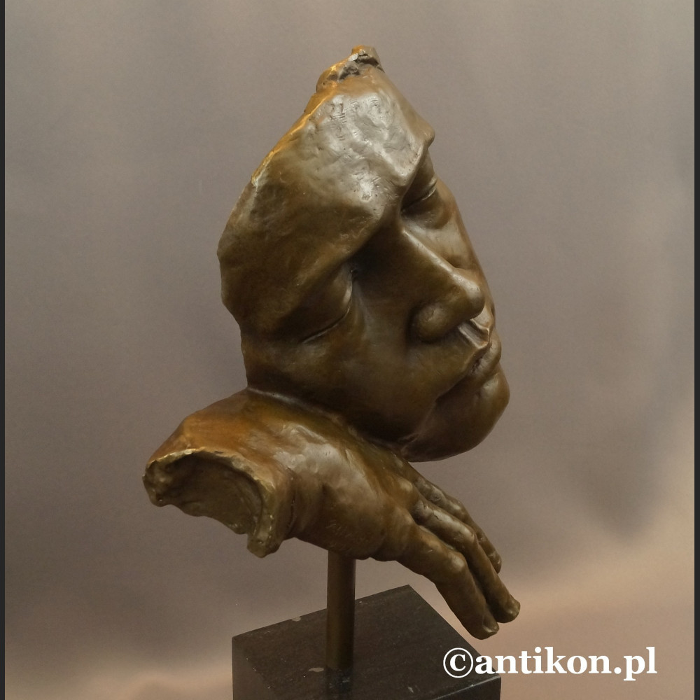 Salvador Dali rzeźba z brązu zaduma maska  Salvador Dali rzeźba z brązu zaduma maska