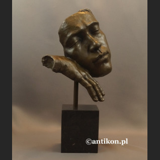 Salvador Dali rzeźba z brązu zaduma maska  Salvador Dali rzeźba z brązu zaduma maska