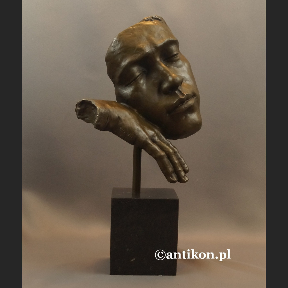 Salvador Dali rzeźba z brązu zaduma maska  Salvador Dali rzeźba z brązu zaduma maska