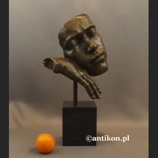 Salvador Dali rzeźba z brązu zaduma maska  Salvador Dali rzeźba z brązu zaduma maska