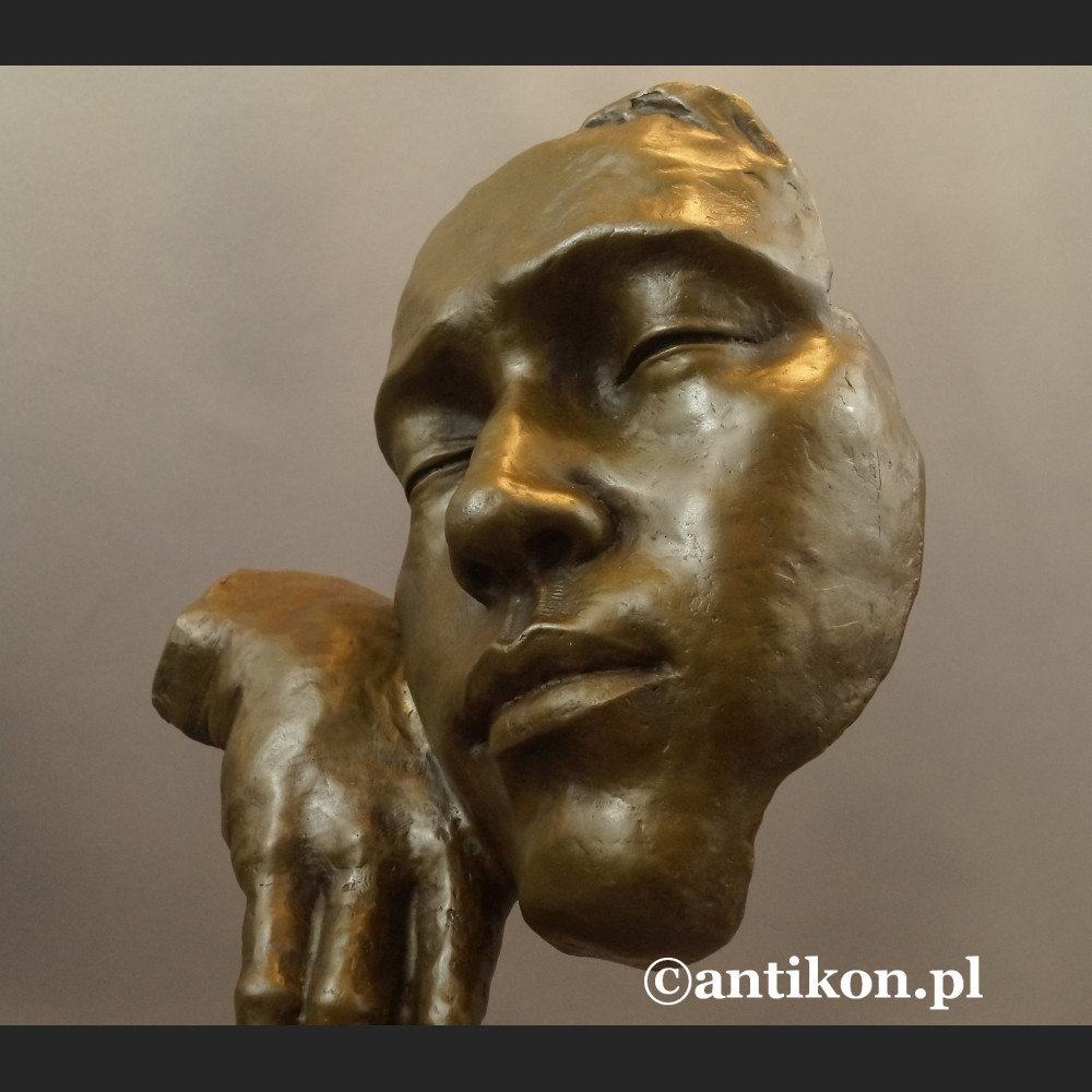 Salvador Dali rzeźba z brązu zaduma maska  Salvador Dali rzeźba z brązu zaduma maska