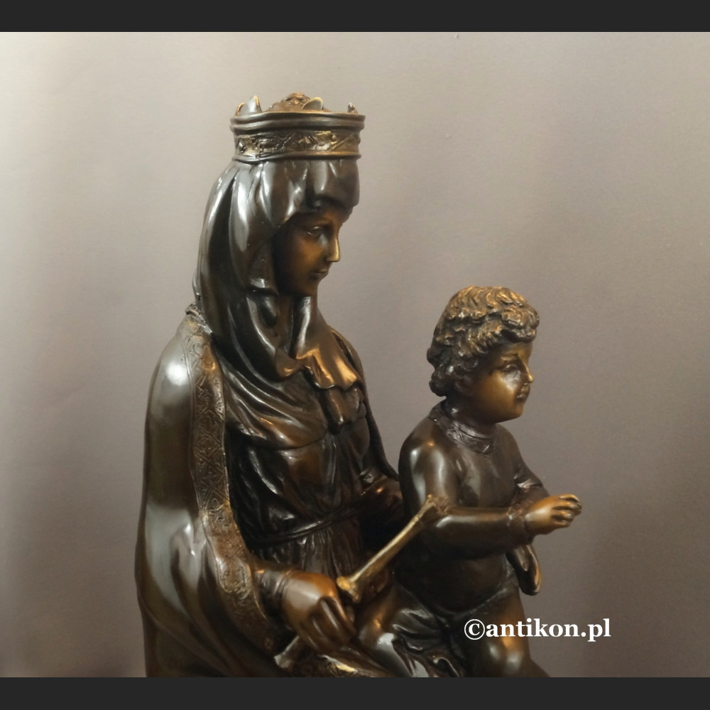 Madonna z dzieciątkiem rzeźba z brązu duża 