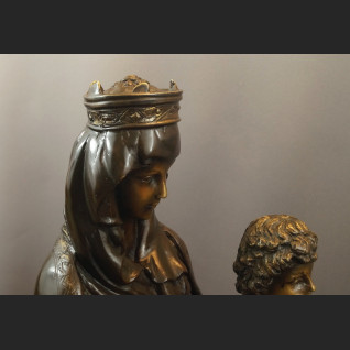 Madonna z dzieciątkiem rzeźba z brązu duża 
