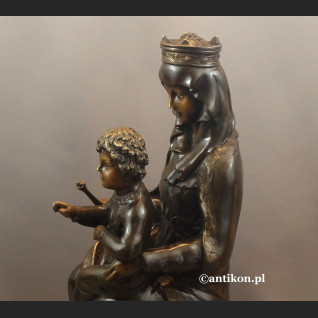 Madonna z dzieciątkiem rzeźba z brązu duża 