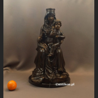 Madonna z dzieciątkiem rzeźba z brązu duża 
