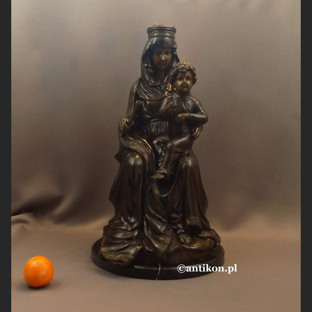 Madonna z dzieciątkiem rzeźba z brązu duża 