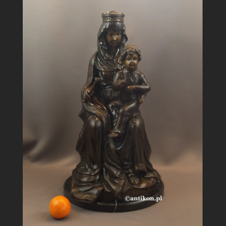 Madonna z dzieciątkiem rzeźba z brązu duża 