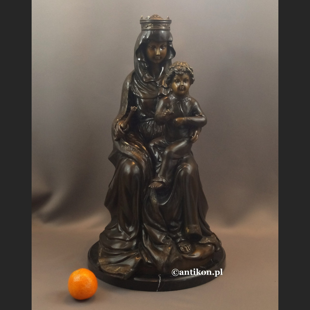 Madonna z dzieciątkiem rzeźba z brązu duża 