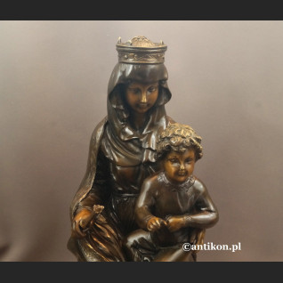 Madonna z dzieciątkiem rzeźba z brązu duża 