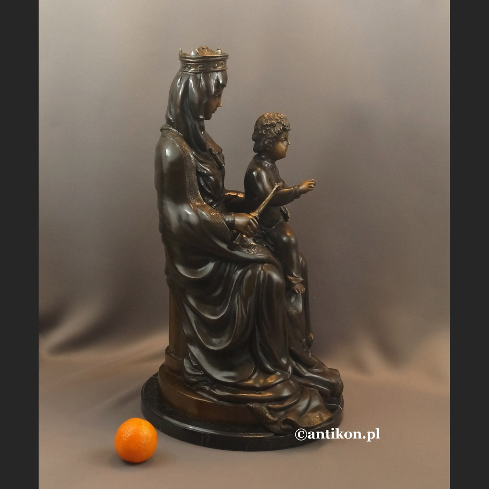 Madonna z dzieciątkiem rzeźba z brązu duża 