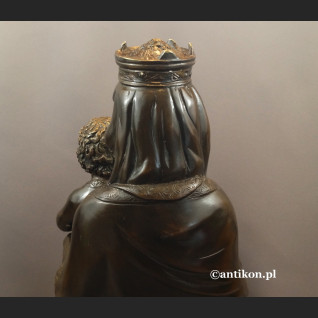 Madonna z dzieciątkiem rzeźba z brązu duża 