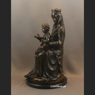Madonna z dzieciątkiem rzeźba z brązu duża 