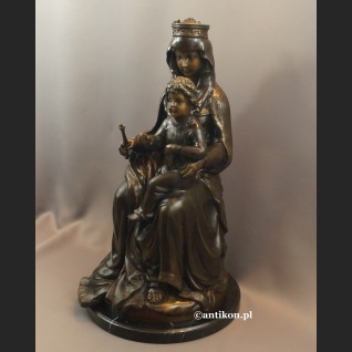 Madonna z dzieciątkiem rzeźba z brązu duża 