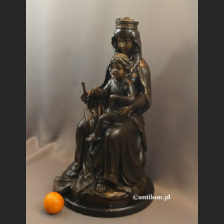 Madonna z dzieciątkiem rzeźba z brązu duża 
