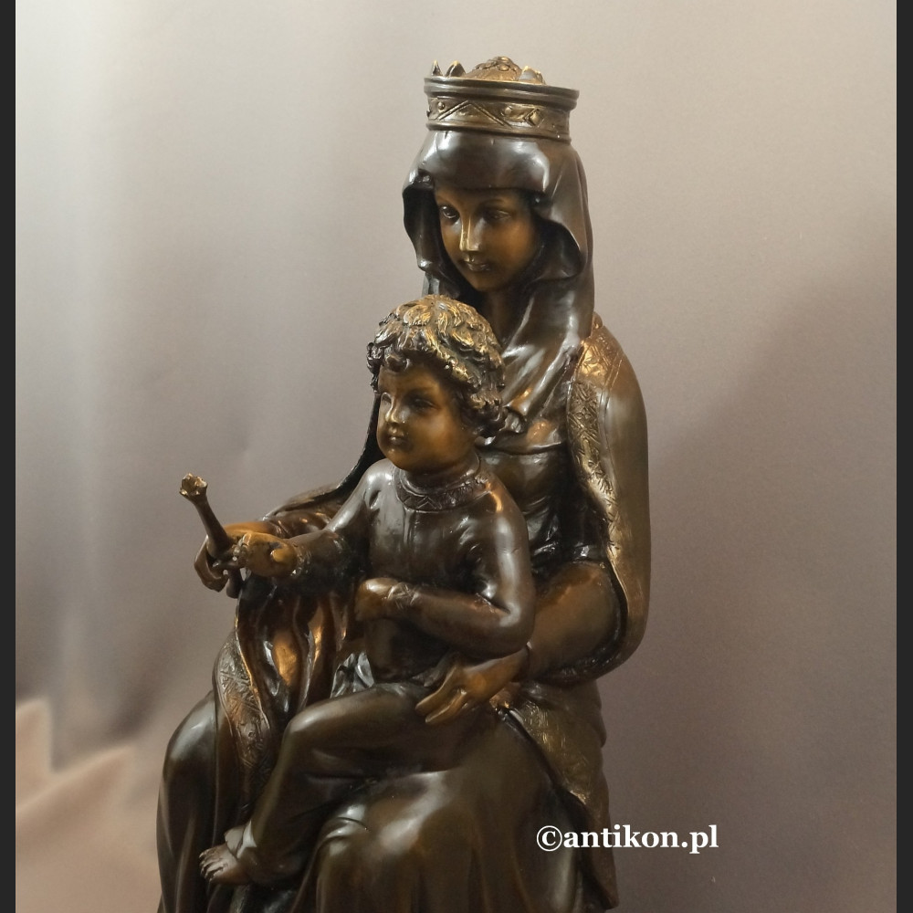 Madonna z dzieciątkiem rzeźba z brązu duża 