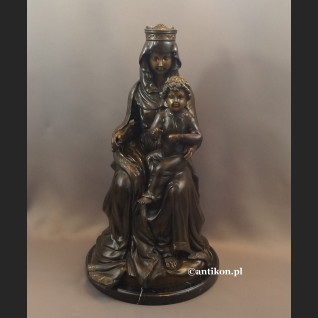 Madonna z dzieciątkiem rzeźba z brązu duża 