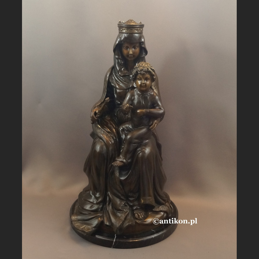 Madonna z dzieciątkiem rzeźba z brązu duża 