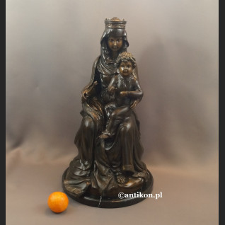 Madonna z dzieciątkiem rzeźba z brązu duża 
