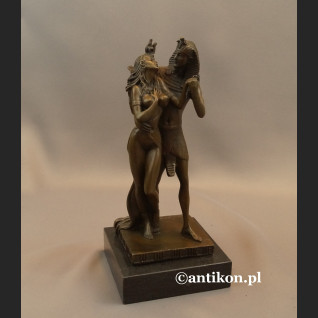 Faraon i Egipcjanka rzeźba z brązu 