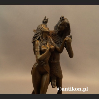 Faraon i Egipcjanka rzeźba z brązu 