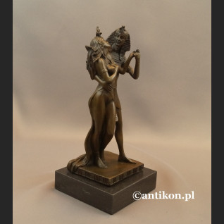 Faraon i Egipcjanka rzeźba z brązu 