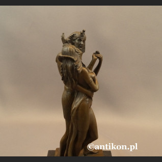 Faraon i Egipcjanka rzeźba z brązu 