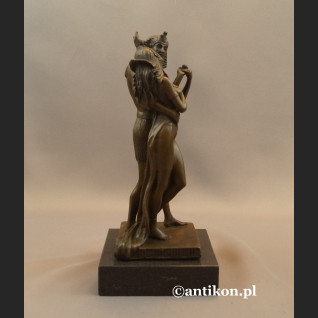 Faraon i Egipcjanka rzeźba z brązu 