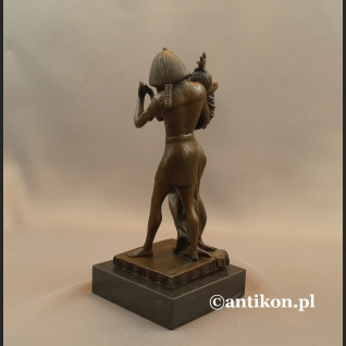 Faraon i Egipcjanka rzeźba z brązu 