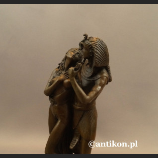 Faraon i Egipcjanka rzeźba z brązu 