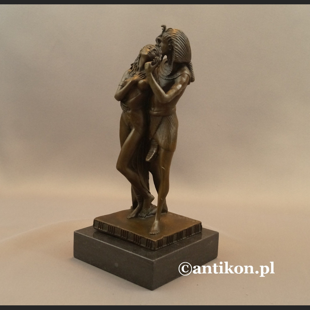 Faraon i Egipcjanka rzeźba z brązu 