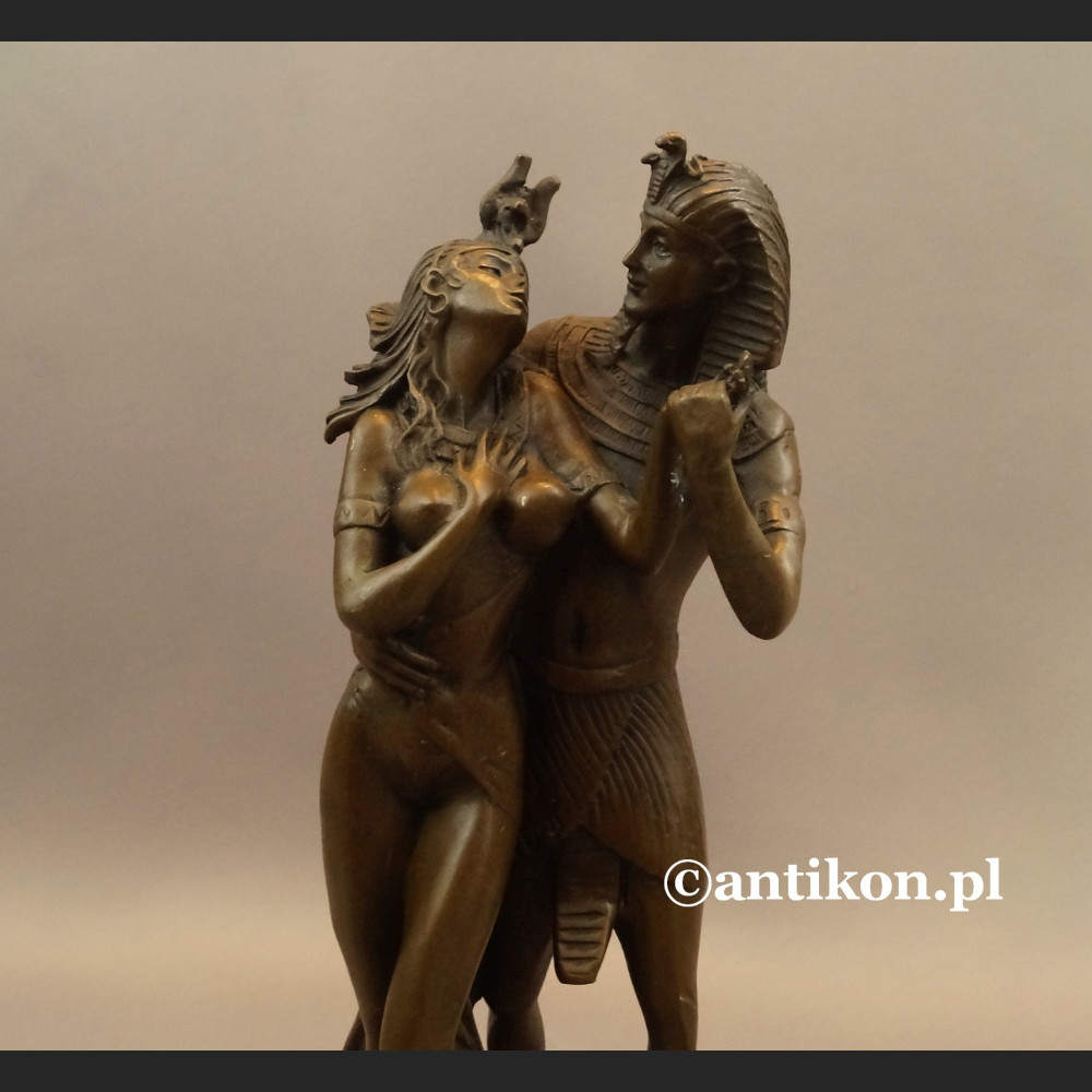 Faraon i Egipcjanka rzeźba z brązu 