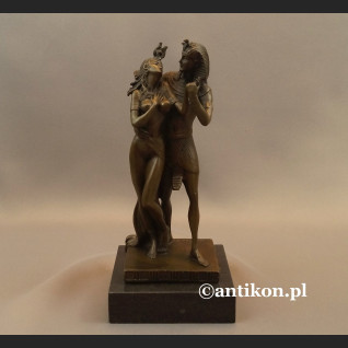 Faraon i Egipcjanka rzeźba z brązu 