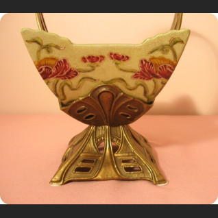 Secesyjny koszyk porcelana z brązem