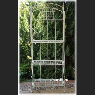 Biały regał duży kwietnik prowansalski czteropoziomowy 