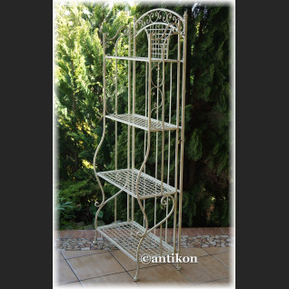 Biały regał duży kwietnik prowansalski czteropoziomowy 