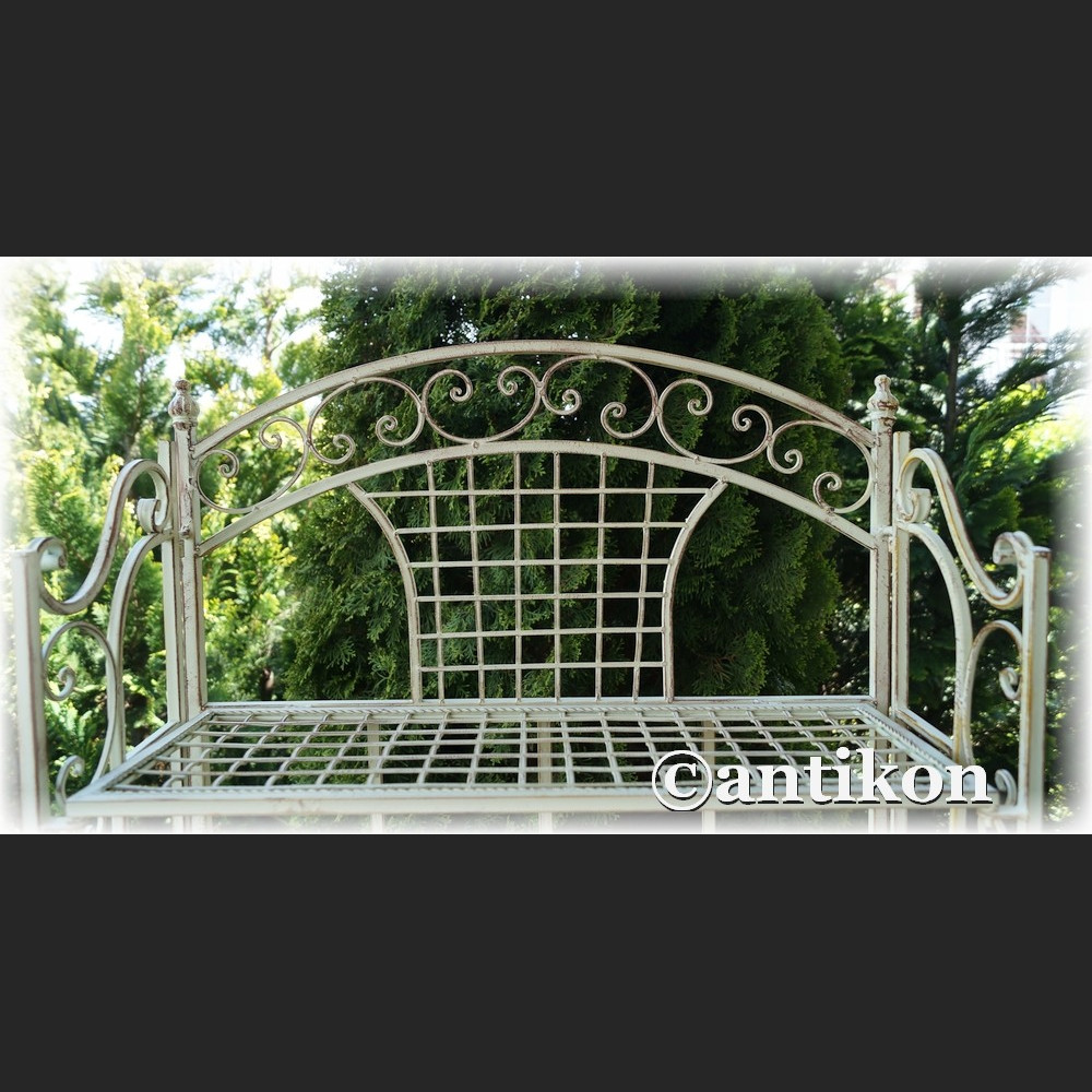 Biały regał duży kwietnik prowansalski czteropoziomowy 