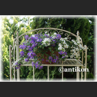 Biały regał duży kwietnik prowansalski czteropoziomowy 